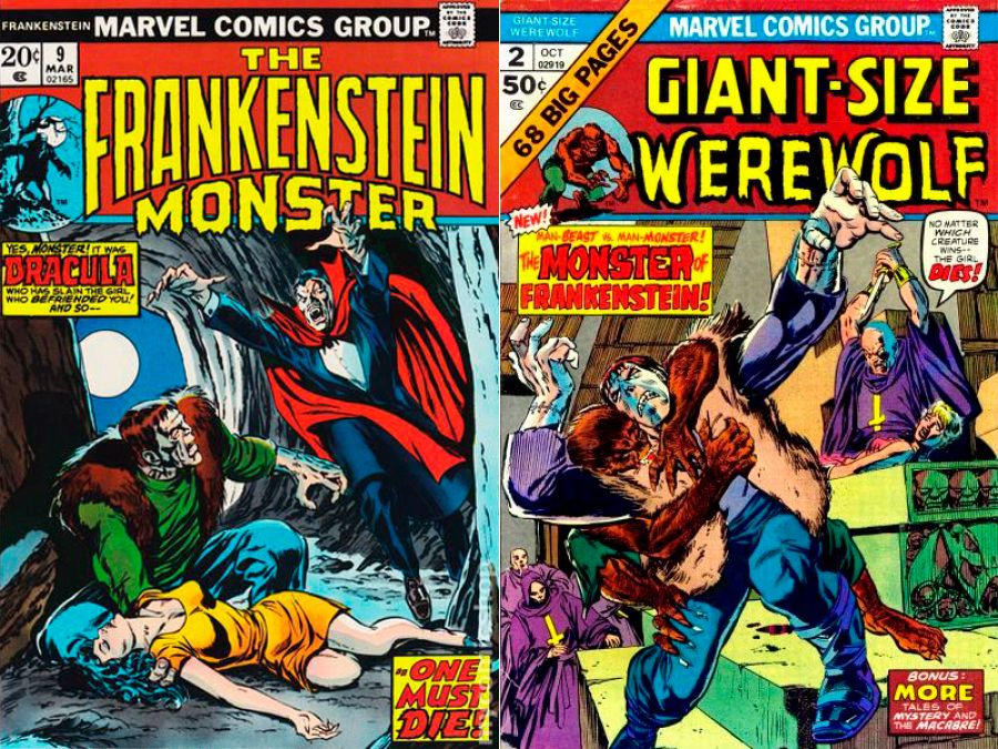 En Marvel, el Monstruo de Frankenstein compartió aventuras con Drácula y el Hombre Lobo