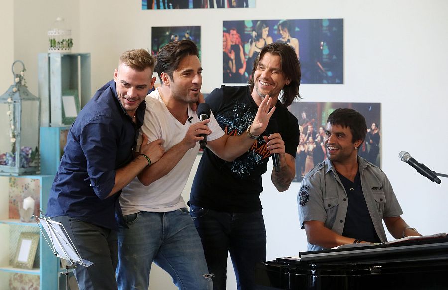 Alex Casademunt, David Bustamante y Javián, en el reencuentro de OT