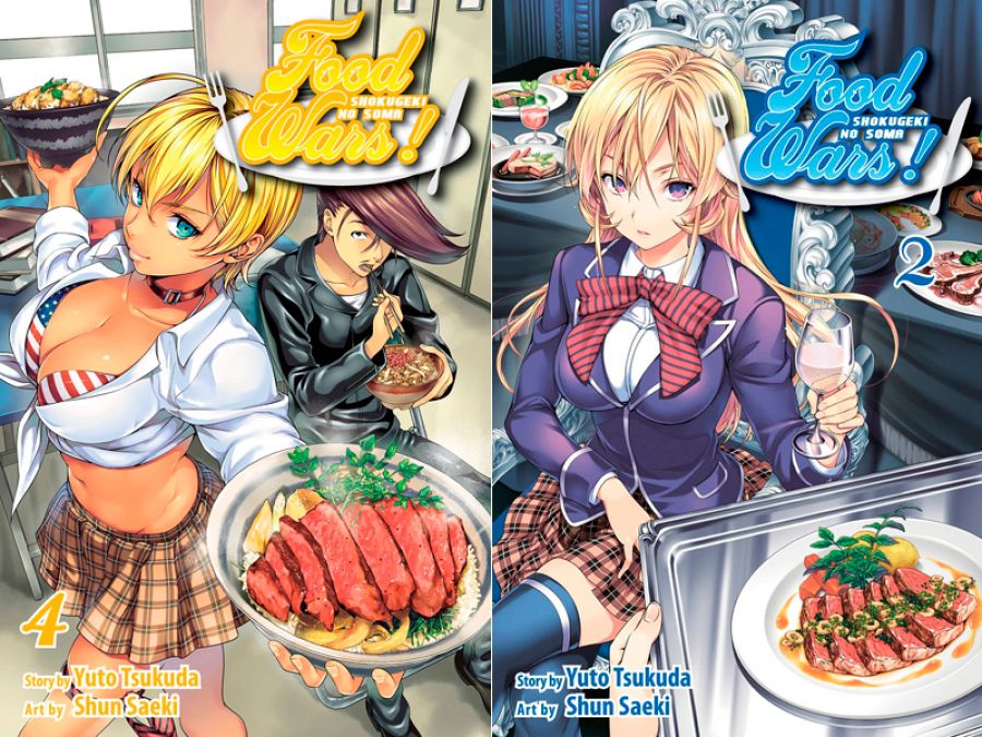 Portadas de dos tomos de 'Food Wars'