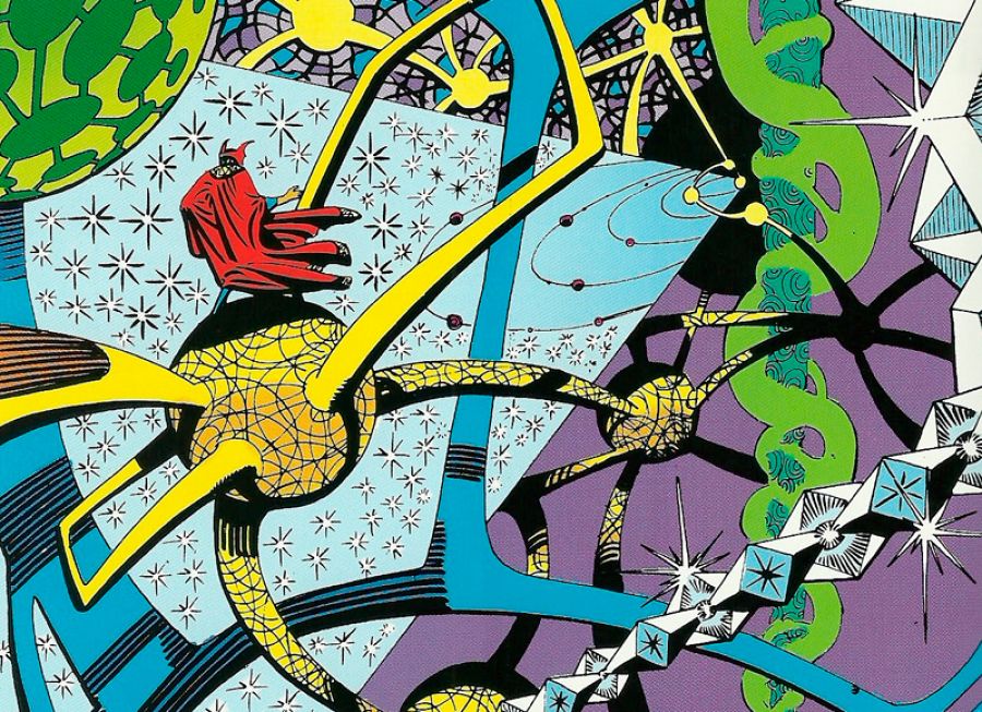 Viñeta del Doctor Extraño de Lee y Ditko