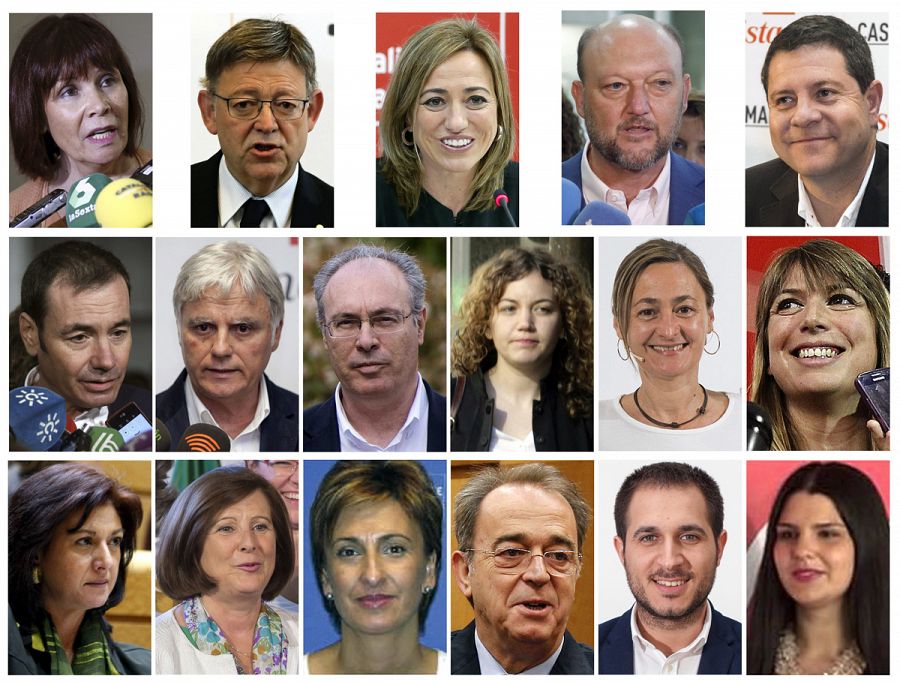 Los 17 dimisionarios de la Ejecutiva Federal del PSOE