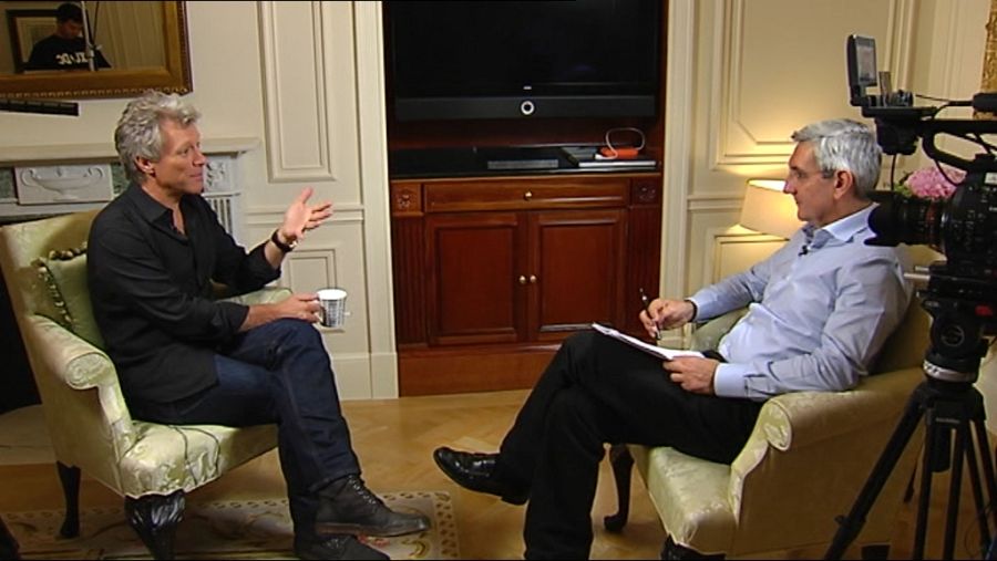 Miguel Ángel Idígoras con Jon Bon Jovi