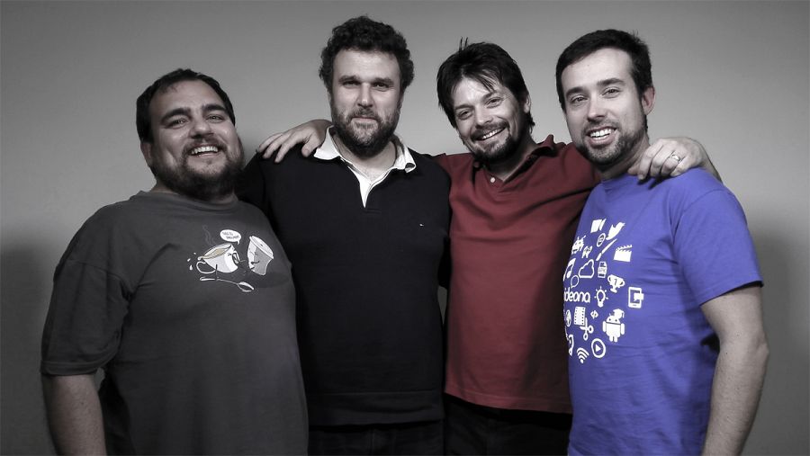 Los fundadores de Videona, de izquierda a derecha: Iago Fernández-Cedrón, David Jiménez, Pablo Fernández-Maquieira y Federico Álvarez.