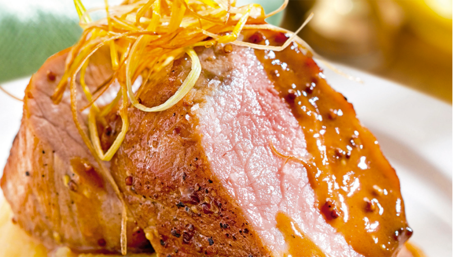 Receta de lomo con mostazay romero