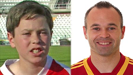 El futbolista Andrés Iniesta, en sus comienzos y en su etapa como profesional