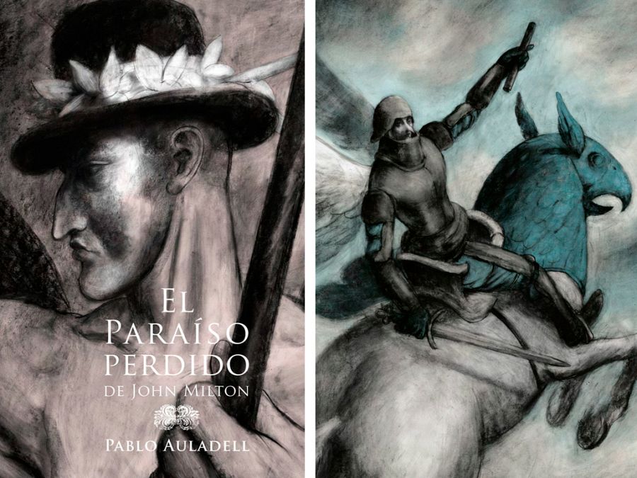 Portada y fragmento de una ilustración de 'El paraíso perdido'