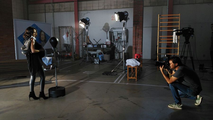 Virginia Díaz y nuestro fotógrafo, Josep Echaburu