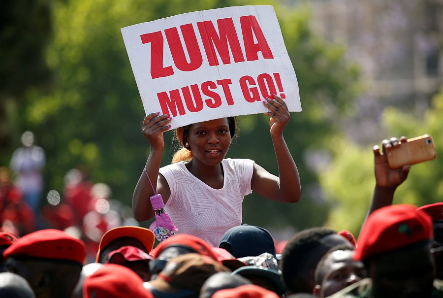 Manifestación contra el presidente de Sudáfrica en Pretoria