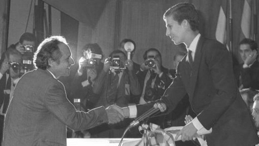 Antonio López, en la entrega del Príncipe de Asturias (1985)