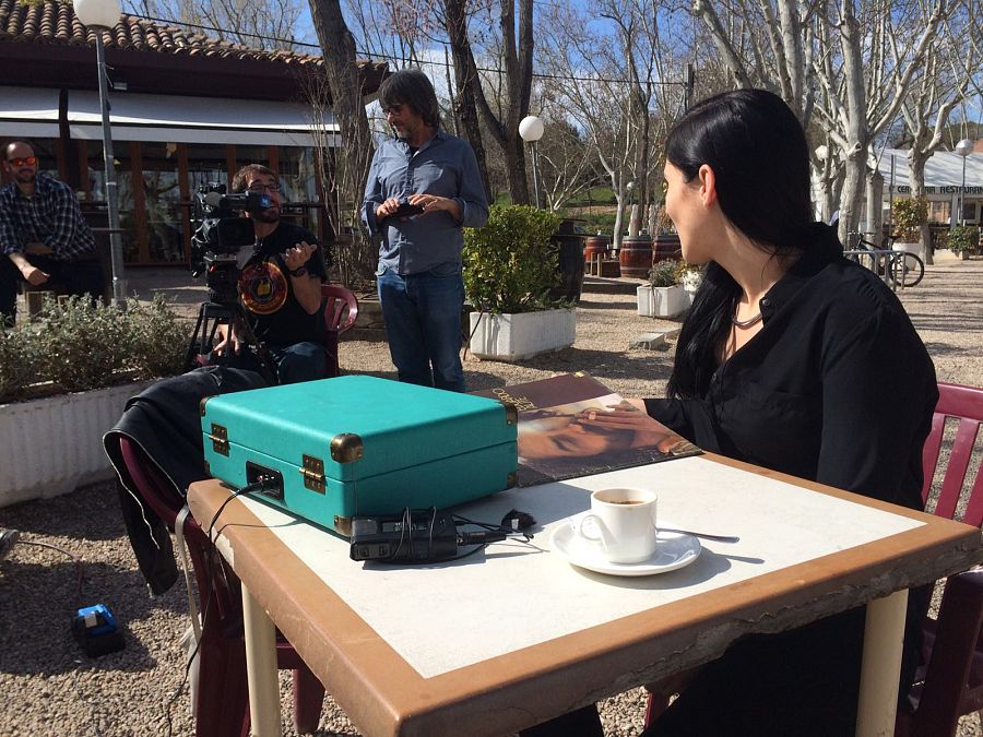 Clara Peñalver, durante un momento del rodaje