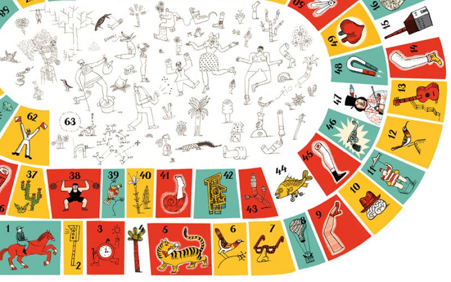 Fragmento del tablero del cuento 'Una pierna'