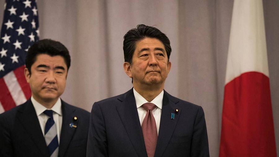 El primer ministro de Japón, Shinzo Abe, durante la rueda de prensa