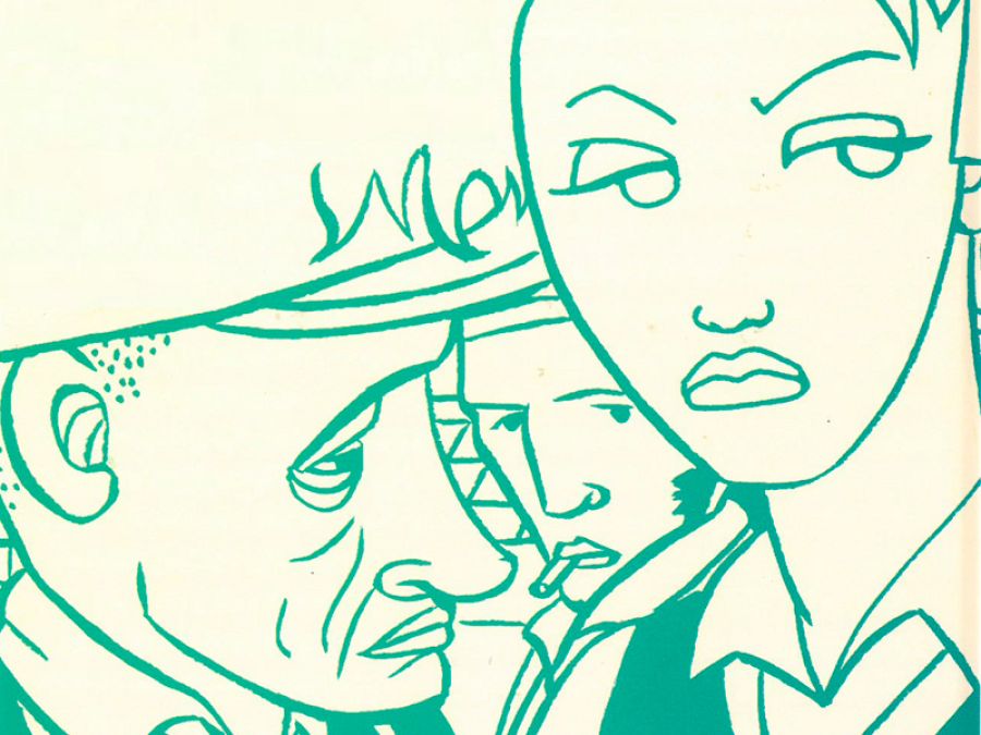 Fragmento de la contraportada de 'Ocho poemas. Novela gráfica'