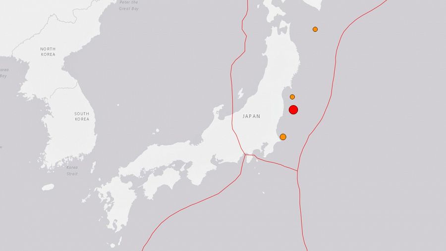 Ubicación del terremoto de 7,3 que ha activado la alerta de tsunami en Japón