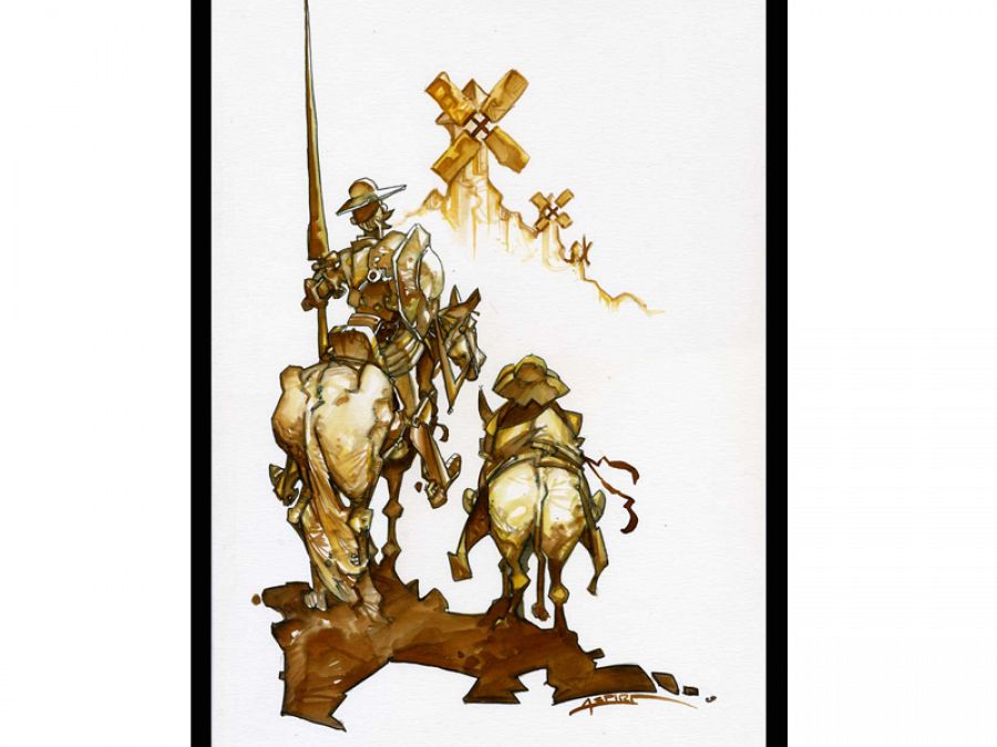 Don Quijote y Sancho vistos por Alfonso Azpiri