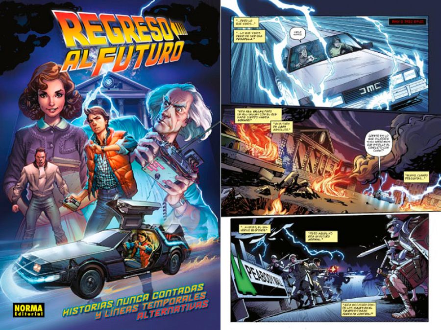 Portada y página de 'Regreso al futuro'