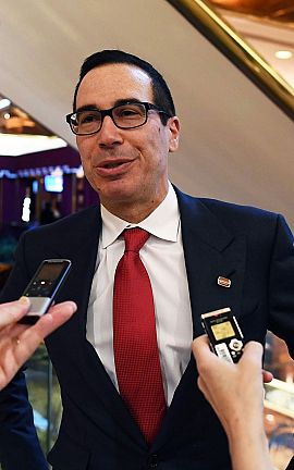  El exbanquero de Goldman Sachs, Steven Mnuchin, futuro secretario del Tesoro.