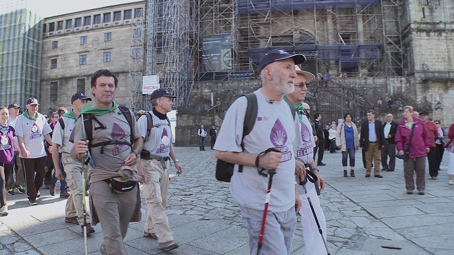 La llegada a la plaza del Obradoiro, uno de los momentos más emotivos