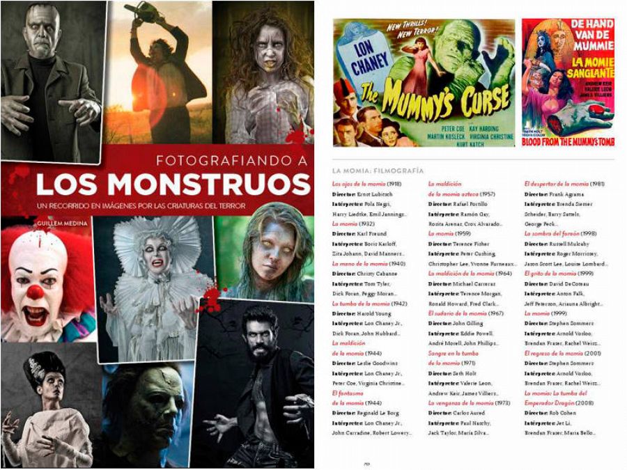 Portada y página de 'Fotografiando a los monstruos'