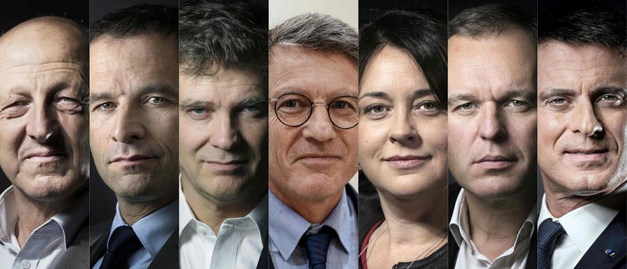Los siete candidatos a las primarias socialistas francesas.