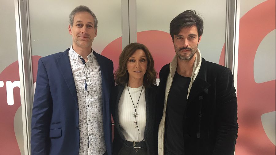 Con el compositor, Bruno Axel y el productor, Álvaro Cañil