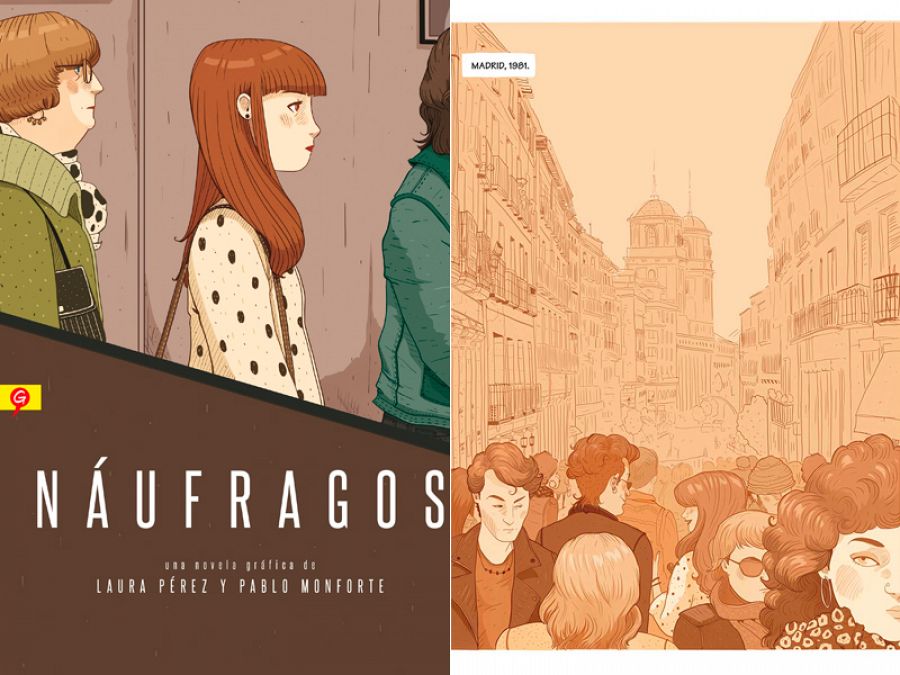 Portada y página de 'Náufragos'