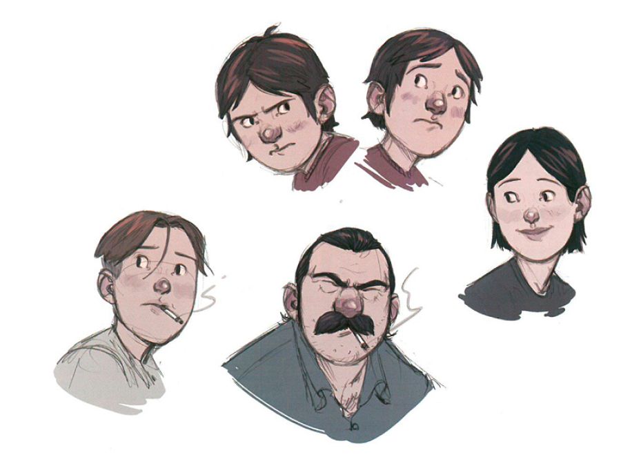 Estudio de personajes de 'Ojos grises'