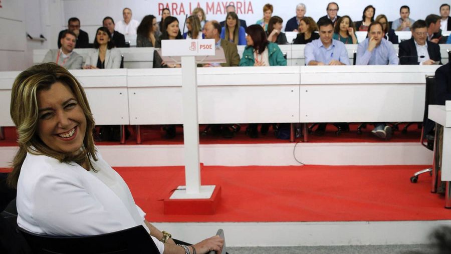 Susana Díaz, en primer plano, en un antiguo Comité Federal del PSOE.