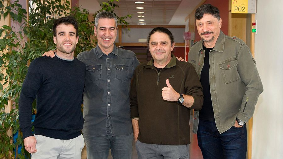 De izquierda a derecha: Nico TNT, Arturo Martín, Ricardo Sánchez y Carlos Bardem