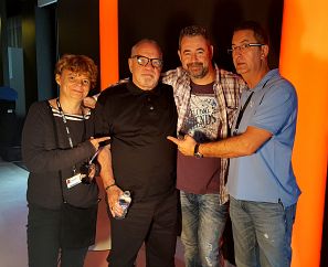 L'equip de Punts de Vista amb Paul Schraider