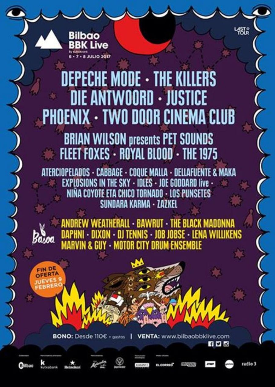 Cartel del BBK Live 2017 co nlas últimas incorporaciones