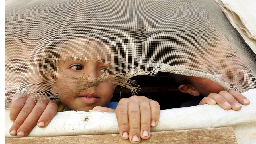 Refugiados sirios en el campo de Saadnayel, Líbano.