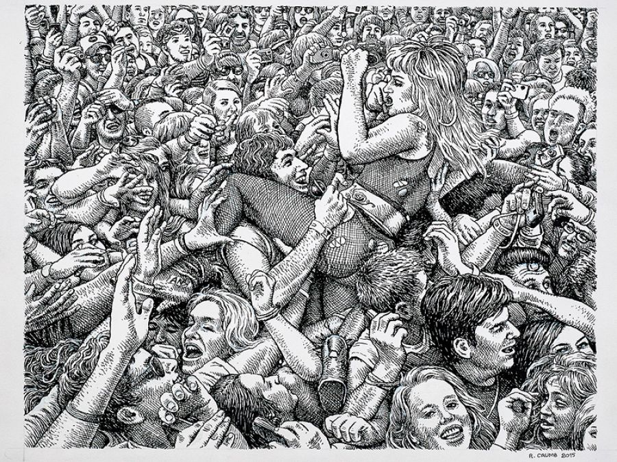 Interpretación de Crumb de una famosa foto de Lady Gaga