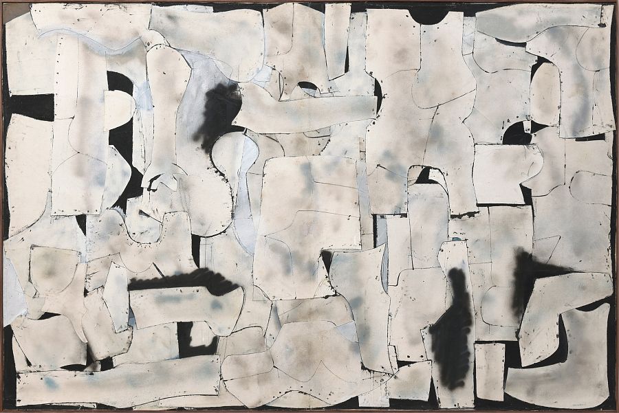 'Muro este (LL-10-59) [East Wall (LL-10-59)]', de Conrad Marca-Relli (Collage y técnica mixta sobre lienzo, 1959)