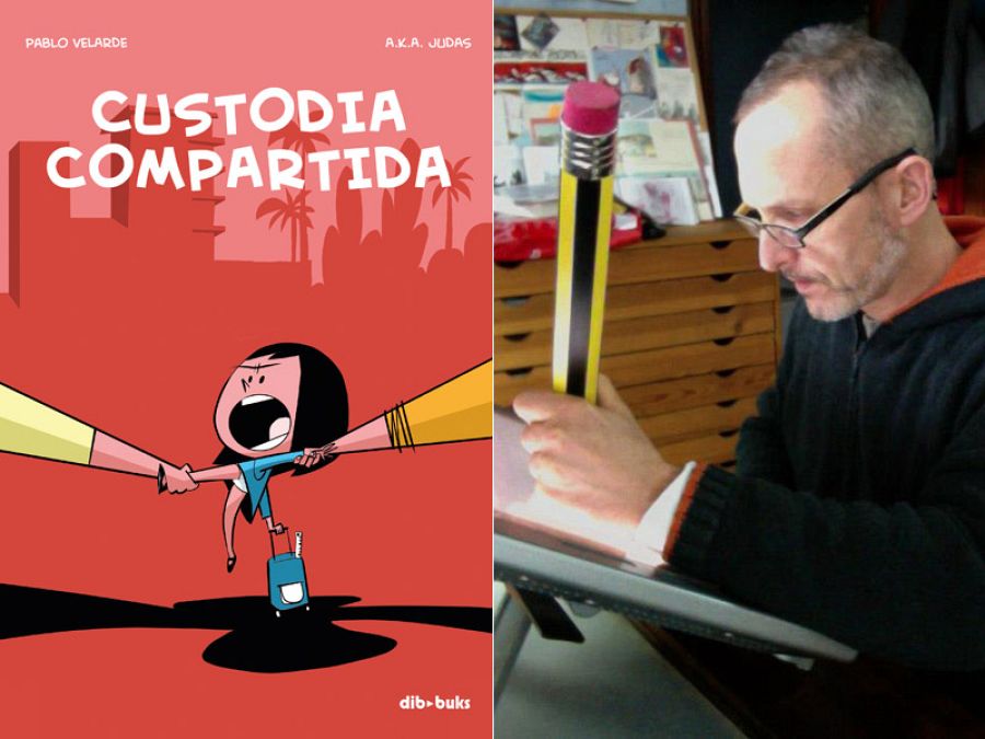 Portada de 'Custodia compartida' y su autor, Pablo Velarde