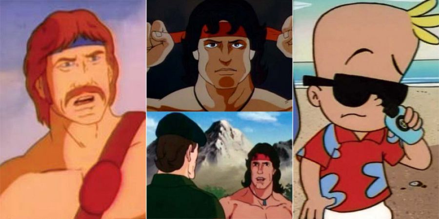 Versiones animadas de Chuck Norris, Rambo y el pequeño Bruce Willis