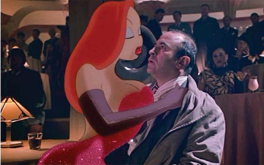 Jessica Rabbit y Bob Hoskins en '¿Quién engañó a Roger Rabbit'