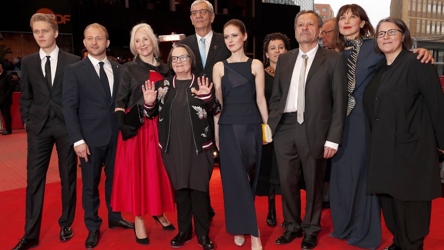 El equipo de 'Pokot' en la Berlinale.