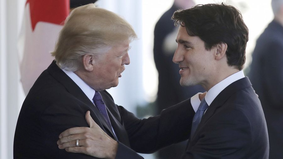 El primer ministro canadiense Justin Trudeau se reúne con Donald Trump en la Casa Blanca