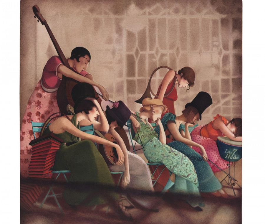 Ilustración de 'El pueblo durmiente', de Rébecca Dautremer
