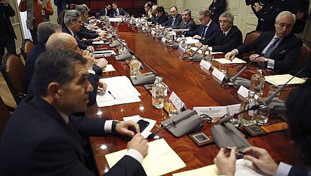 Vista genreal del encuentro en el Consejo General del Poder Judicial (CGPJ) de los presidentes de los 17 Tribunales Superiores de Justicia.
