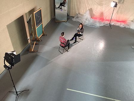 Amb Pere Faura, al centre de creació 'El graner'