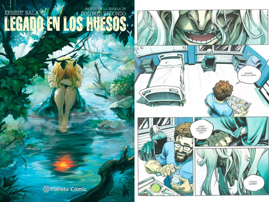 Portada y página de 'Legado en los huesos'