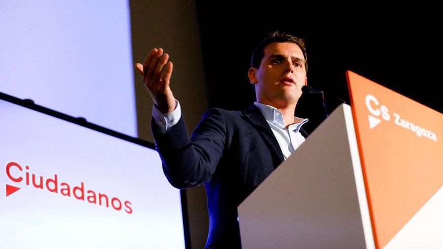 Albert Rivera, en un acto con afiliados y simpatizantes de Ciudadanos en Zaragoza