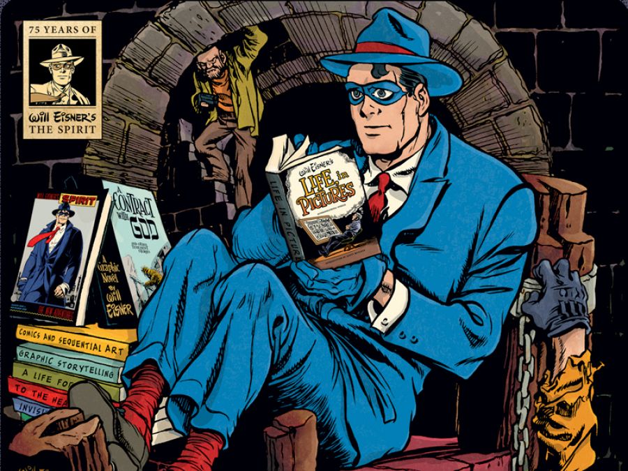 Ilustración que recordaba el 75 aniversario de The Spirit (2015)