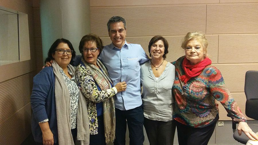 Luz Montero, con Barriuso, Chao y De Andrés