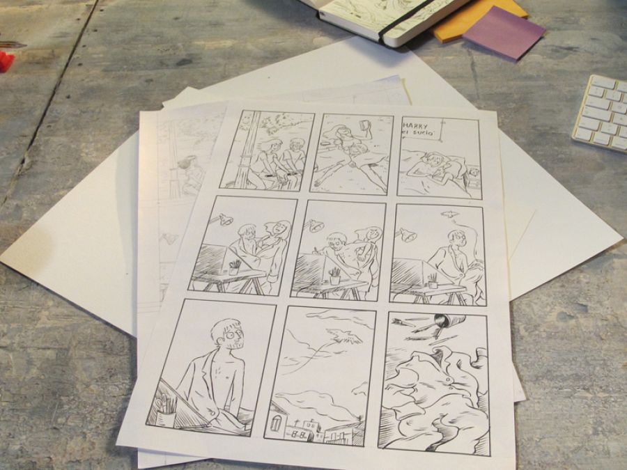 Detalle del decorado de 'Memorias de un hombre en pijama'