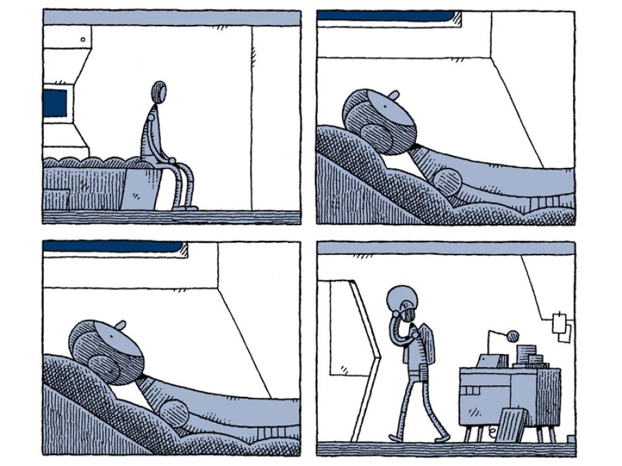 Viñetas de 'Un policía en la luna'