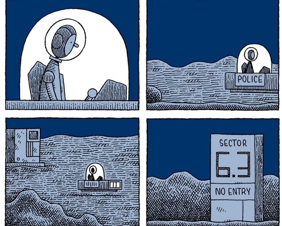 Viñetas de 'Un policía en la luna'