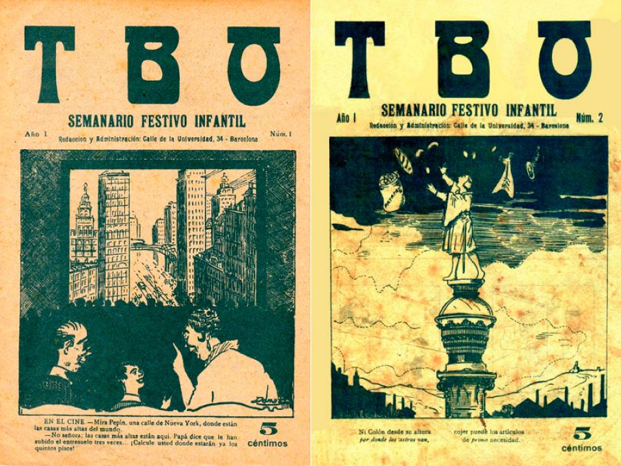 Portadas de los dos primeros números del 'TBO' (1917)